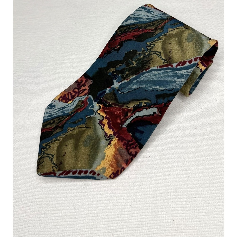 Jerry Garcia Tie Multicolor Dark Abstract Art 100% Silk Necktie USA Designer